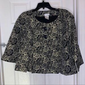 Worthington Black and Gold Brocade Jacket